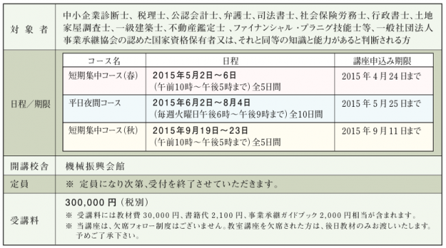 事業承継士資格取得講座_詳細